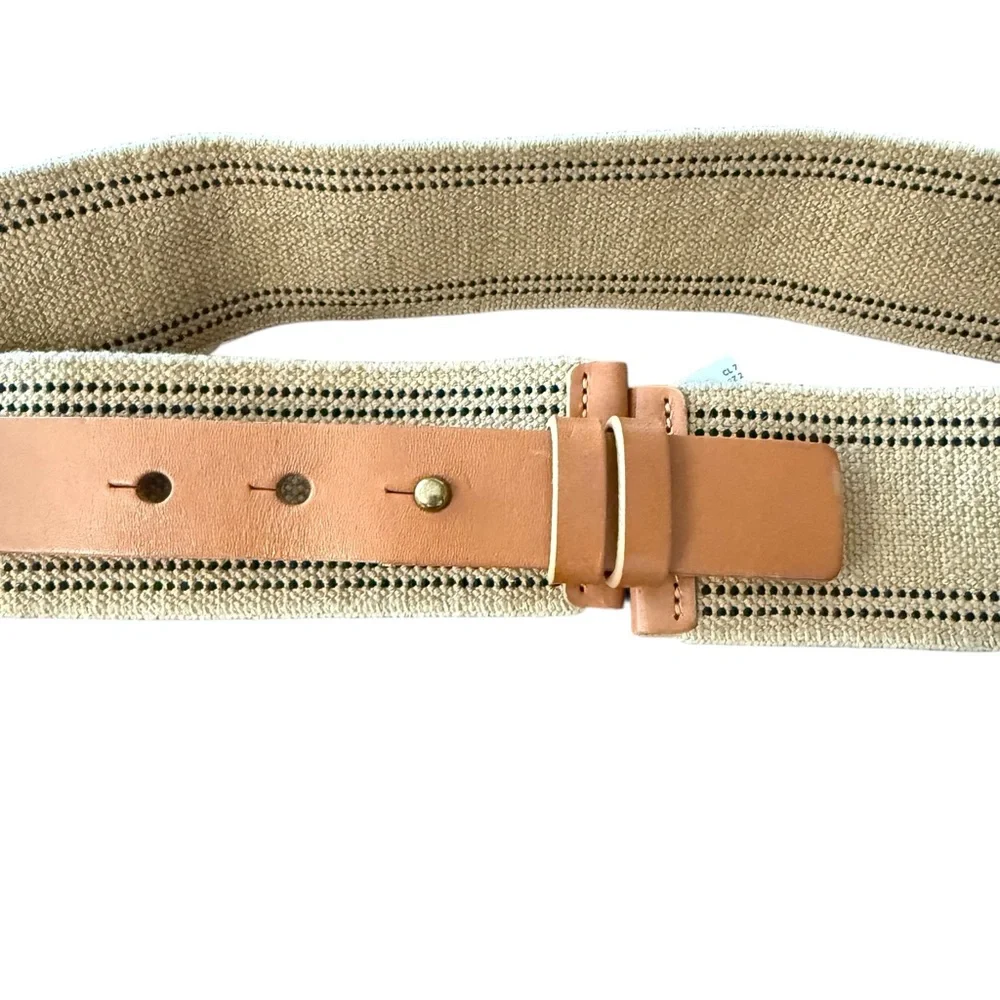 Live Love Loft belt leather and elastic taupe 2 in wide